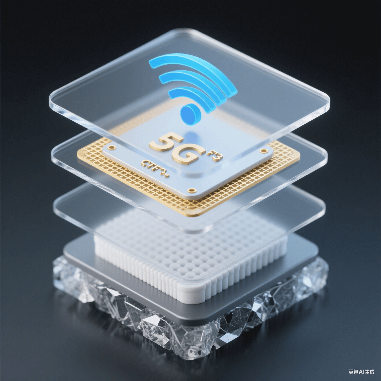 5G 天線(xiàn)模組分層結(jié)構(gòu):含氟聚酰亞胺基板 (Dk=2.8) 與陶瓷填充 PTFE 協(xié)同降低信號(hào)損耗 40% 5G 天線(xiàn)模組分層結(jié)構(gòu):含氟聚酰亞胺基板 (Dk=2.8) 與陶瓷填充 PTFE 協(xié)同降低信號(hào)損耗 40%