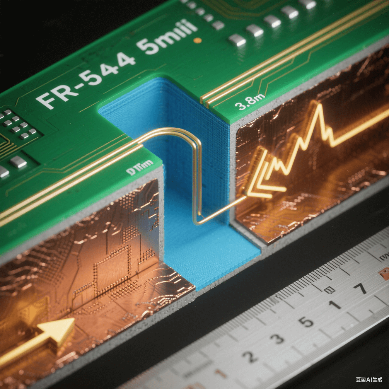 梯度線寬補償技術：5mil→3.8mil線寬漸變實現(xiàn)FR-4到PTFE的±5%阻抗控制