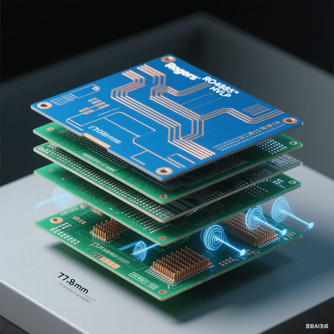 毫米波雷達PCB混壓結(jié)構(gòu):RO4835?+FR4層壓實現(xiàn)Dk=2.55@10GHz與相位一致性 毫米波雷達PCB混壓結(jié)構(gòu):RO4835?+FR4層壓實現(xiàn)Dk=2.55@10GHz與相位一致性