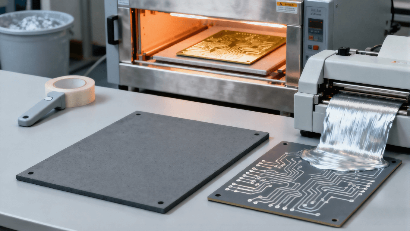 SiC 模塊基板金屬化工藝場(chǎng)景，印刷金屬漿料 + 800-950℃燒結(jié)形成導(dǎo)電銅層