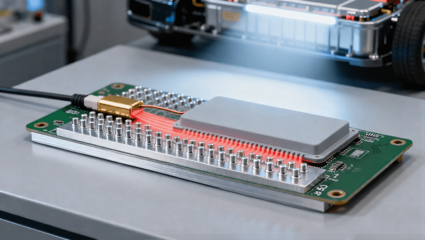 PCB集成貼片溫度傳感器場景，NTC+散熱過孔實現汽車元件溫度降低