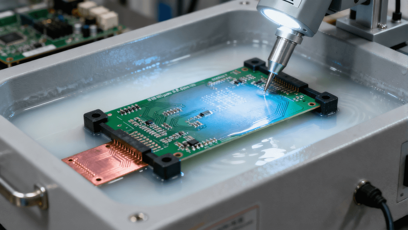 PCB浸錫工藝場(chǎng)景，0.8-1.2μm純錫層無金屬間化合物適配軍工電子高可靠性需求