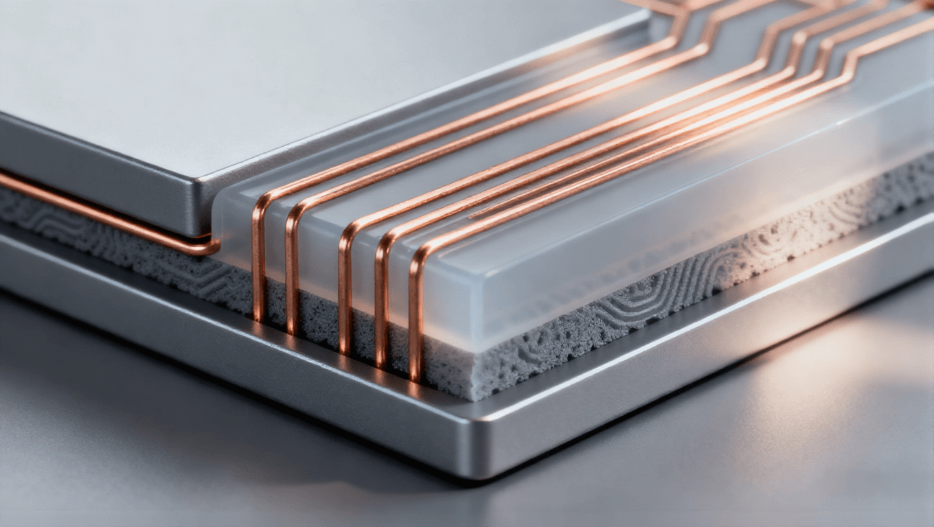 三維堆疊信號(hào)屏蔽，銅色線路與 low-k 介質(zhì)屏蔽層