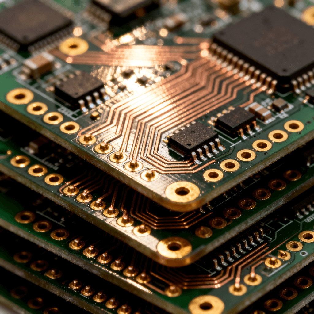 無人機天線電路板特寫，展示多層板結(jié)構(gòu)和精密線路設計