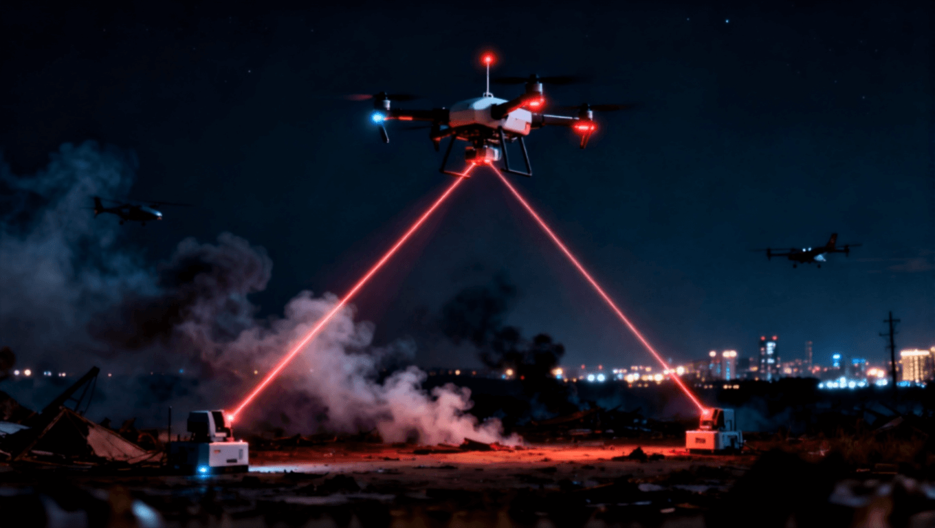 無人機在應急通信場景中作為空中基站建立激光通信鏈路