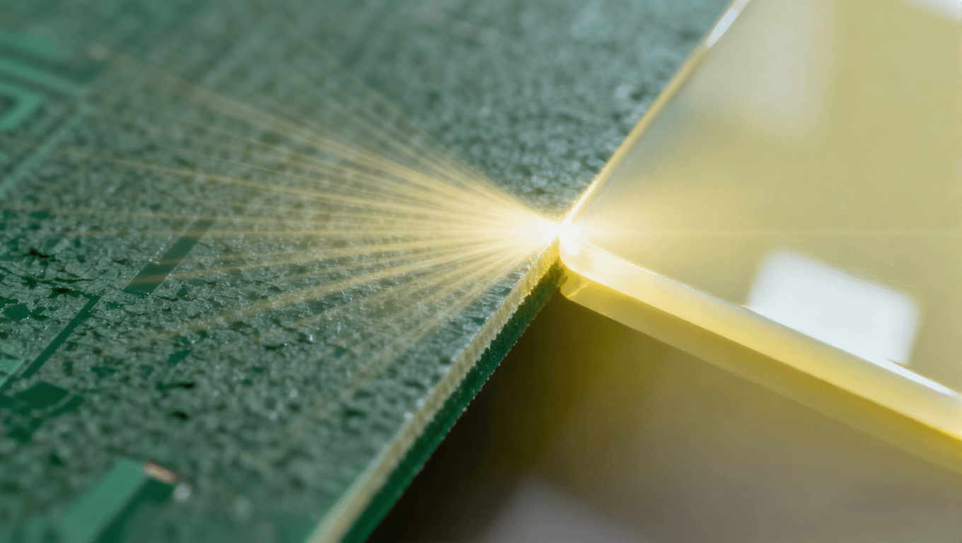 AI服務(wù)器PCB高頻材料與普通FR-4材料對(duì)比，展示低損耗特性與信號(hào)傳輸效率提升