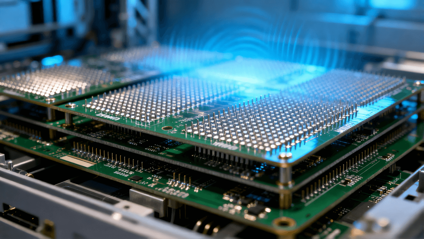 5G毫米波通信設備內部高頻電路板與天線陣列結構特寫