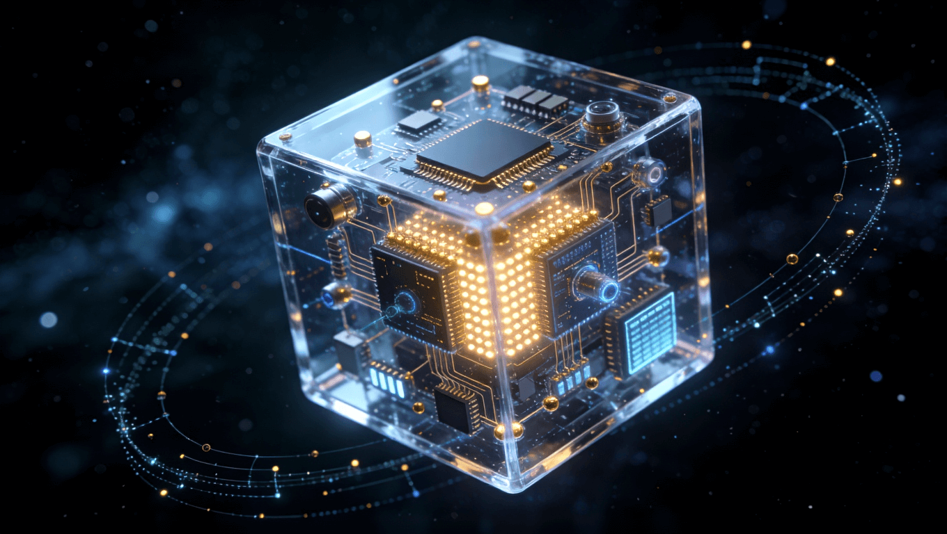 未來機器人主控板異構集成與AI輔助布線技術的超現(xiàn)實概念圖