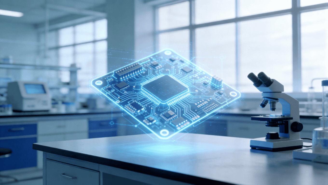 實(shí)驗(yàn)室中評(píng)審全息投影的光模塊PCB設(shè)計(jì)，體現(xiàn)代工協(xié)作與技術(shù)響應(yīng)