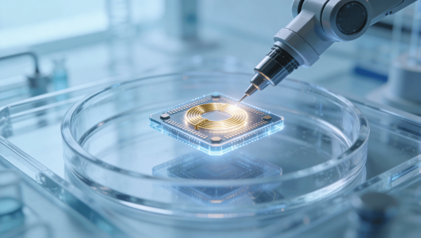 醫(yī)療植入設(shè)備微型無線充電PCB線圈應(yīng)用概念圖