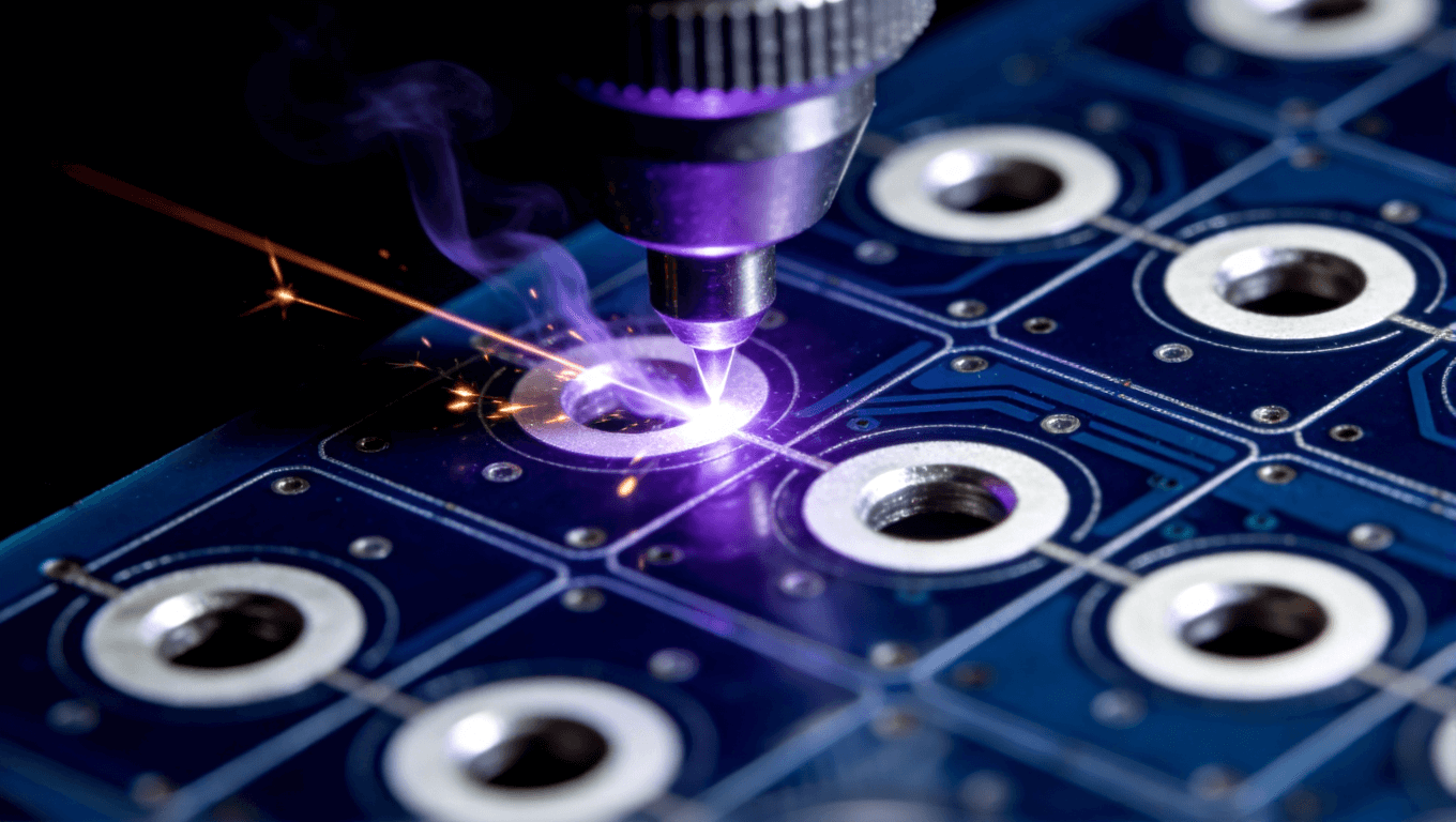 軟硬結(jié)合板激光鉆孔工藝中紫外激光精準(zhǔn)加工過(guò)程