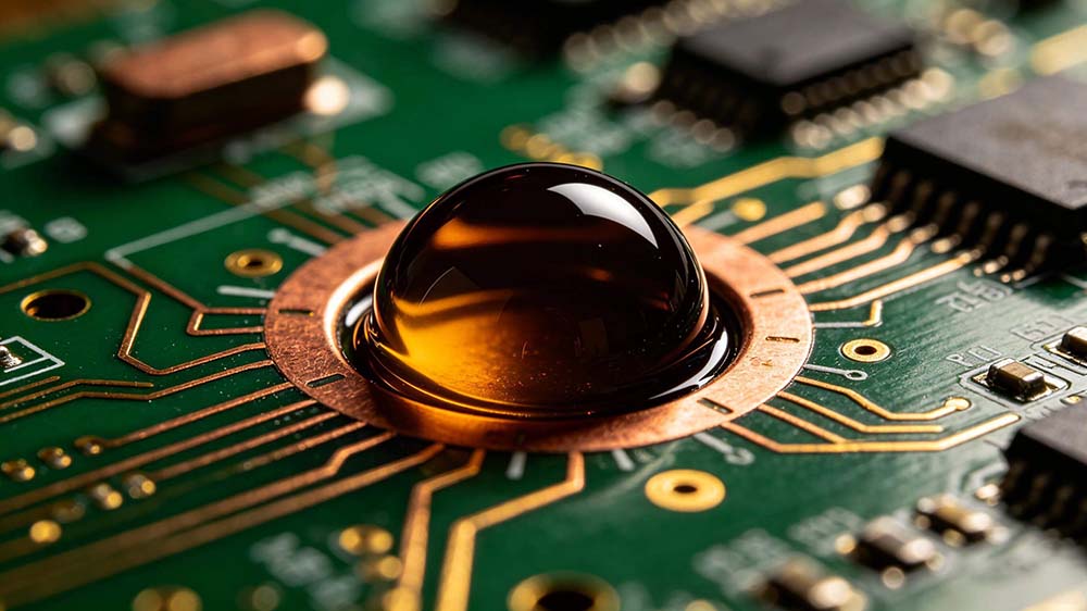 PCB樹脂塞孔工藝微觀特寫顯示樹脂精準(zhǔn)填充高密度板微小孔洞的飽滿狀態(tài) PCB樹脂塞孔工藝微觀特寫顯示樹脂精準(zhǔn)填充高密度板微小孔洞的飽滿狀態(tài)