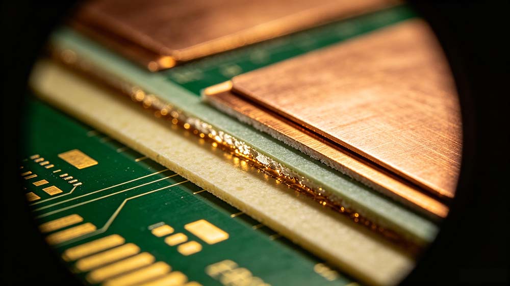 羅杰斯高頻板層疊方案：Rogers與FR4混壓結(jié)構(gòu)截面顯微展示